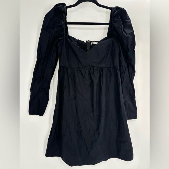 Reformation Farley Dress Black Mini Puff Sleeve - Picture 2 of 9